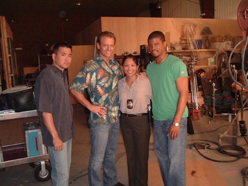 With Michael Sun Lee, Michael Biehn & Sharif Atkins on the set of “Hawaii”