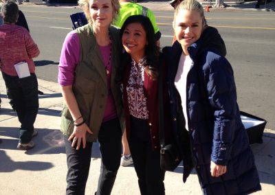 With Jane Lynch & Maggie Lawson on the set of “Angel from Hell”
