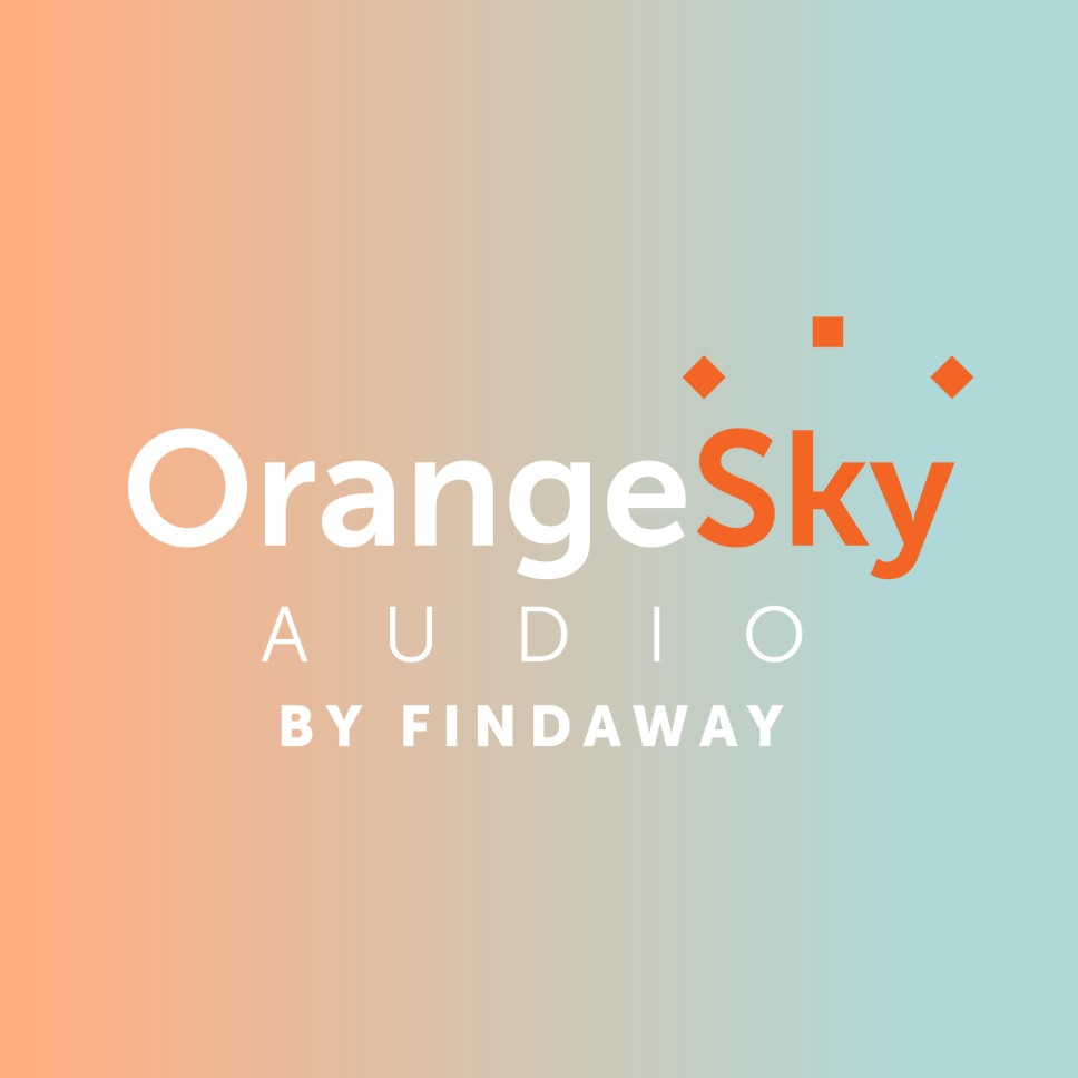 Orange to blue horizontal gradient with the words Orange Sky Audio By Findaway