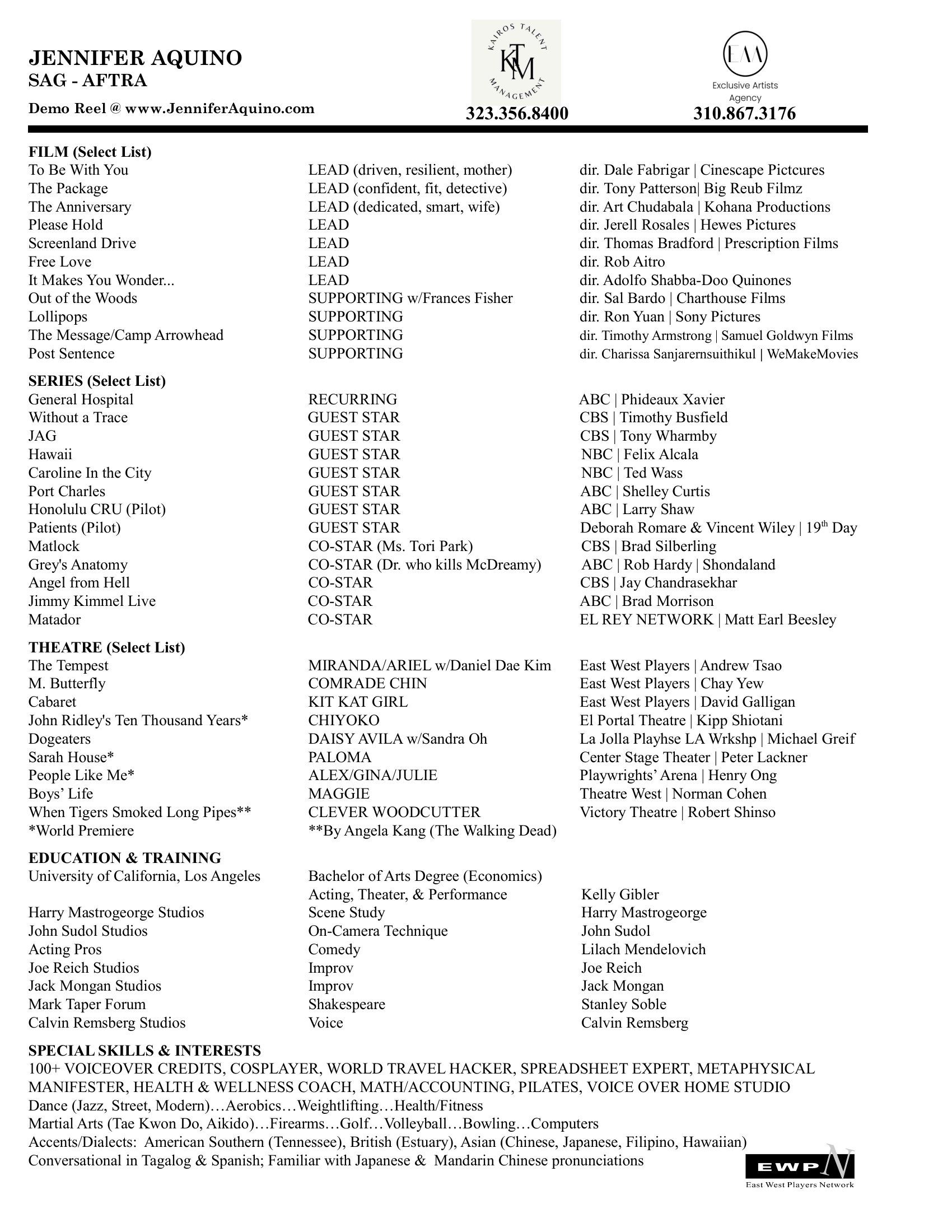 Jennifer Aquino Resume